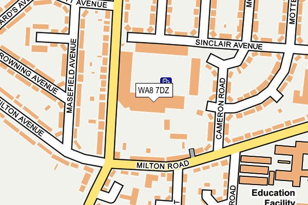 WA8 7DZ map - OS OpenMap – Local (Ordnance Survey)