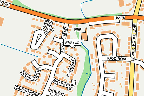 WA8 7ED map - OS OpenMap – Local (Ordnance Survey)