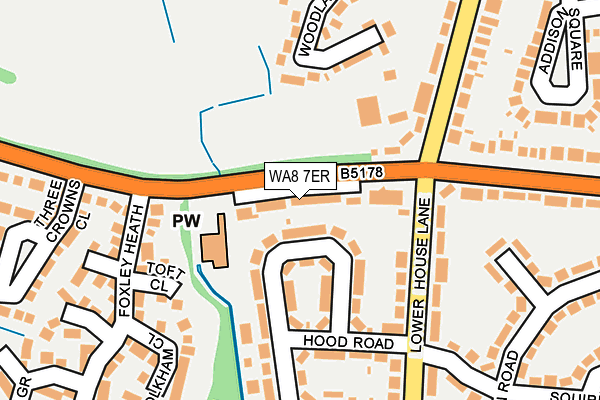 WA8 7ER map - OS OpenMap – Local (Ordnance Survey)