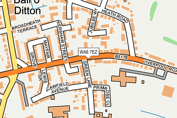 WA8 7EZ map - OS OpenMap – Local (Ordnance Survey)