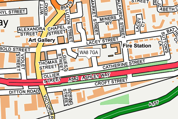 WA8 7GA map - OS OpenMap – Local (Ordnance Survey)