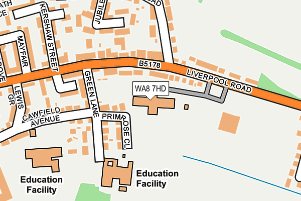 WA8 7HD map - OS OpenMap – Local (Ordnance Survey)