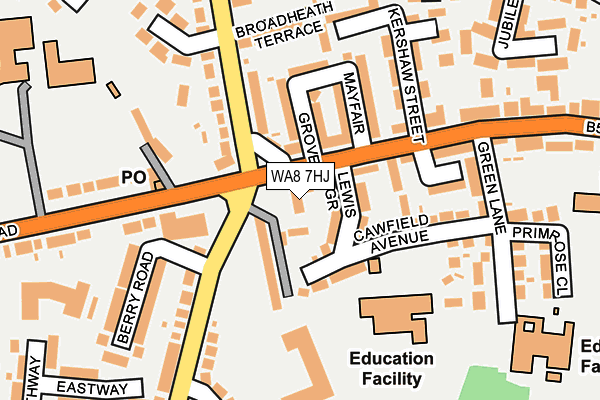WA8 7HJ map - OS OpenMap – Local (Ordnance Survey)