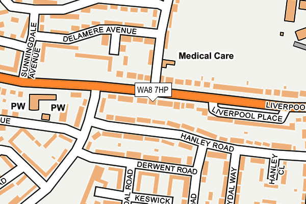 WA8 7HP map - OS OpenMap – Local (Ordnance Survey)