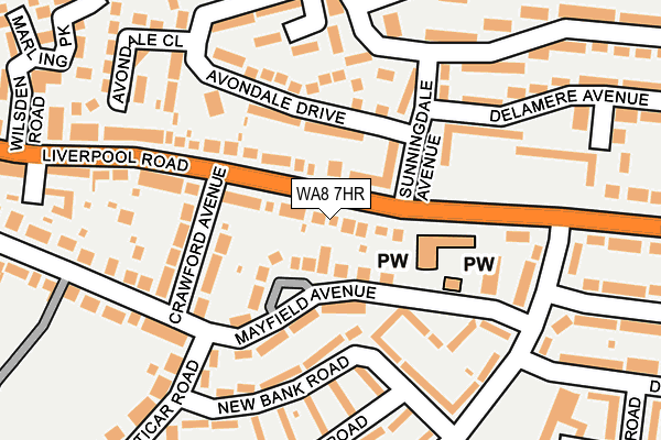 WA8 7HR map - OS OpenMap – Local (Ordnance Survey)