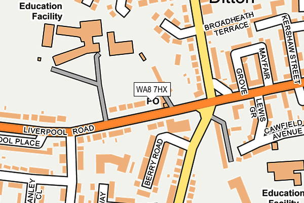 WA8 7HX map - OS OpenMap – Local (Ordnance Survey)