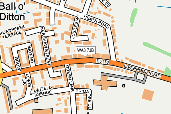 WA8 7JB map - OS OpenMap – Local (Ordnance Survey)