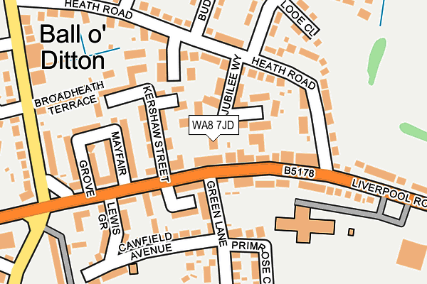 WA8 7JD map - OS OpenMap – Local (Ordnance Survey)