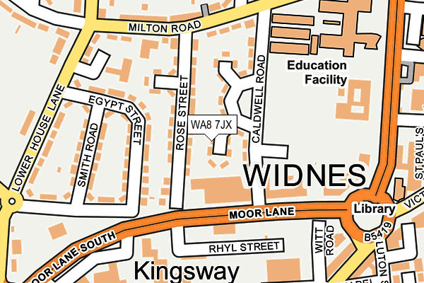 WA8 7JX map - OS OpenMap – Local (Ordnance Survey)