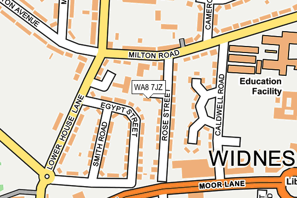 WA8 7JZ map - OS OpenMap – Local (Ordnance Survey)