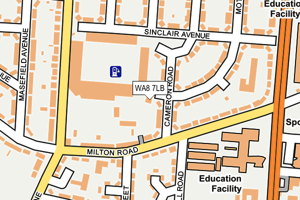WA8 7LB map - OS OpenMap – Local (Ordnance Survey)