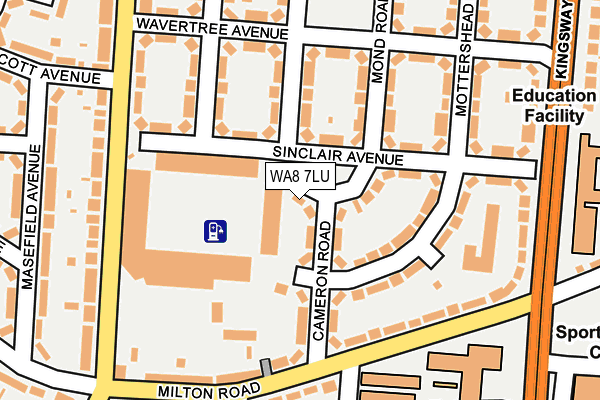 WA8 7LU map - OS OpenMap – Local (Ordnance Survey)