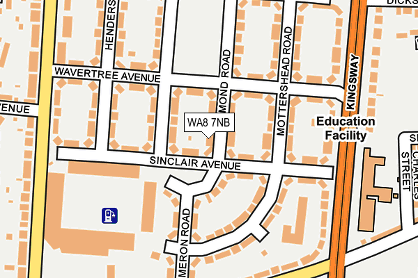 WA8 7NB map - OS OpenMap – Local (Ordnance Survey)