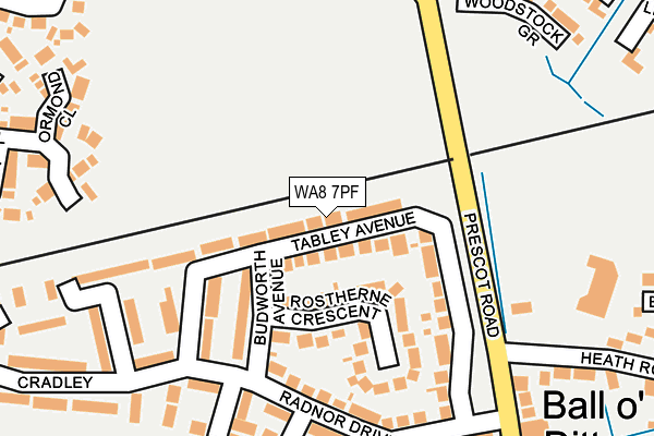 WA8 7PF map - OS OpenMap – Local (Ordnance Survey)