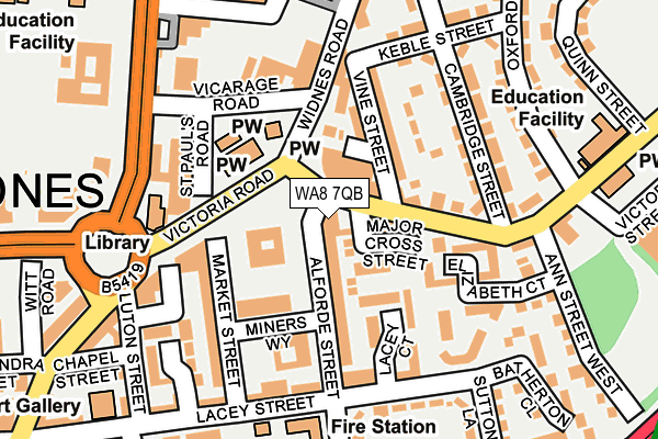 WA8 7QB map - OS OpenMap – Local (Ordnance Survey)