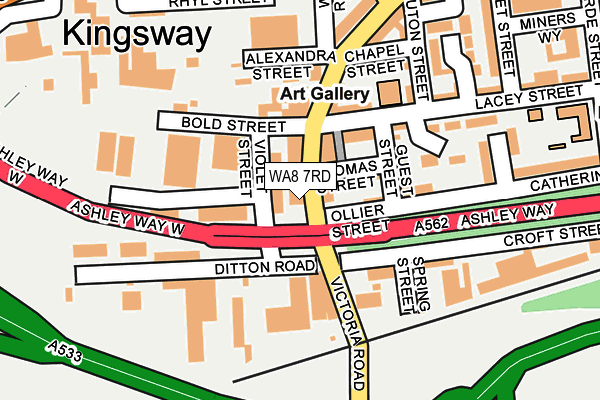 WA8 7RD map - OS OpenMap – Local (Ordnance Survey)