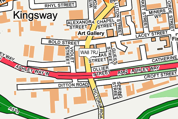 WA8 7RJ map - OS OpenMap – Local (Ordnance Survey)