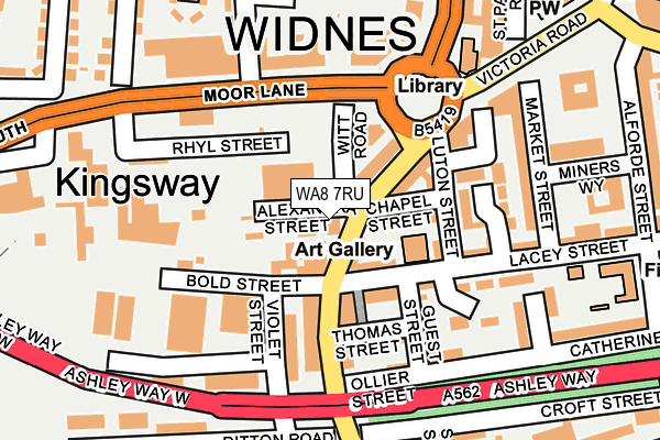 WA8 7RU map - OS OpenMap – Local (Ordnance Survey)
