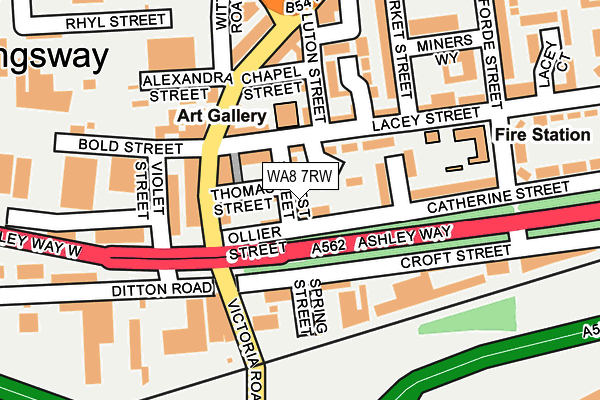 WA8 7RW map - OS OpenMap – Local (Ordnance Survey)