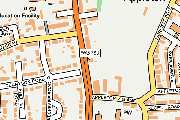 WA8 7SU map - OS OpenMap – Local (Ordnance Survey)