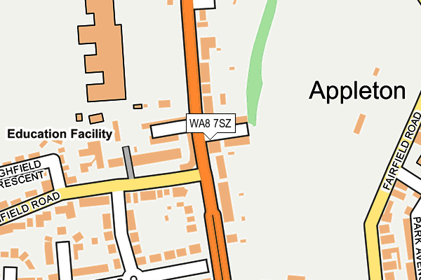 WA8 7SZ map - OS OpenMap – Local (Ordnance Survey)