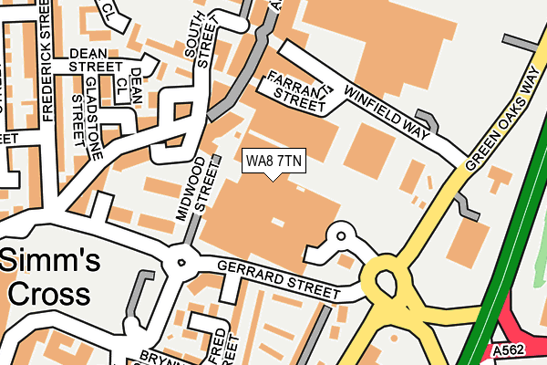 WA8 7TN map - OS OpenMap – Local (Ordnance Survey)