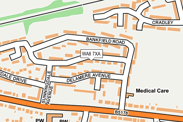 WA8 7XA map - OS OpenMap – Local (Ordnance Survey)