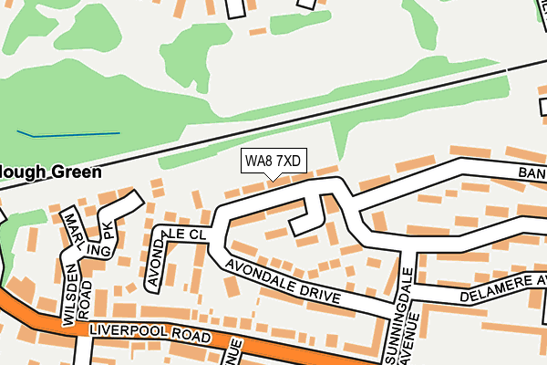 WA8 7XD map - OS OpenMap – Local (Ordnance Survey)