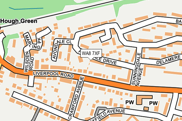 WA8 7XF map - OS OpenMap – Local (Ordnance Survey)