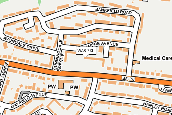WA8 7XL map - OS OpenMap – Local (Ordnance Survey)