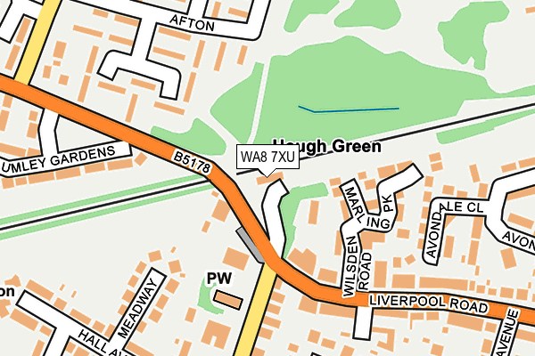 WA8 7XU map - OS OpenMap – Local (Ordnance Survey)