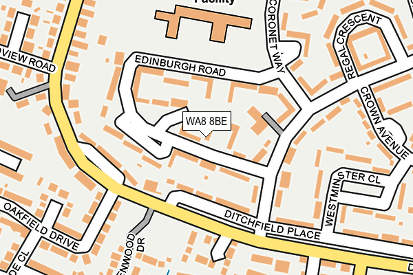WA8 8BE map - OS OpenMap – Local (Ordnance Survey)