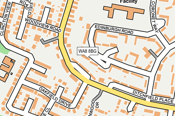 WA8 8BG map - OS OpenMap – Local (Ordnance Survey)