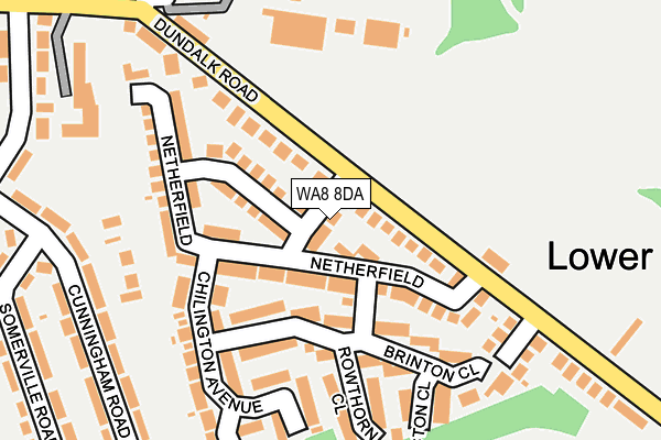 WA8 8DA map - OS OpenMap – Local (Ordnance Survey)