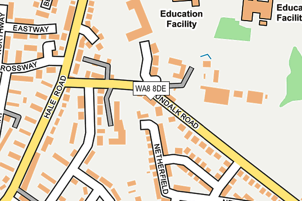 WA8 8DE map - OS OpenMap – Local (Ordnance Survey)