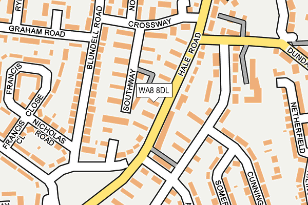 WA8 8DL map - OS OpenMap – Local (Ordnance Survey)