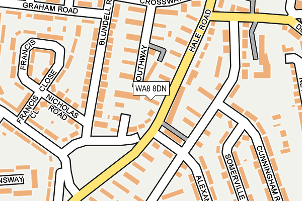 WA8 8DN map - OS OpenMap – Local (Ordnance Survey)