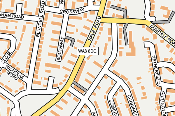 WA8 8DQ map - OS OpenMap – Local (Ordnance Survey)