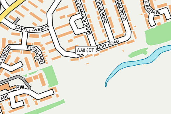 WA8 8DT map - OS OpenMap – Local (Ordnance Survey)