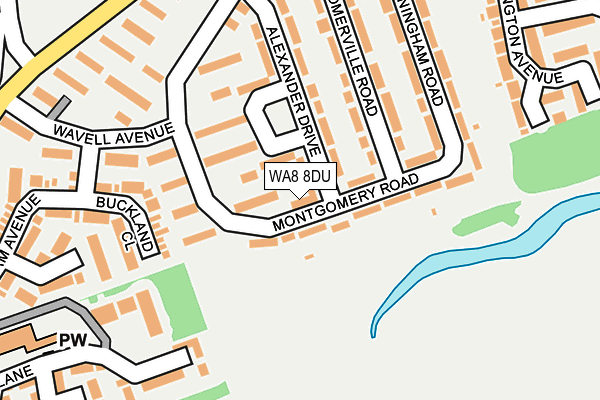 WA8 8DU map - OS OpenMap – Local (Ordnance Survey)