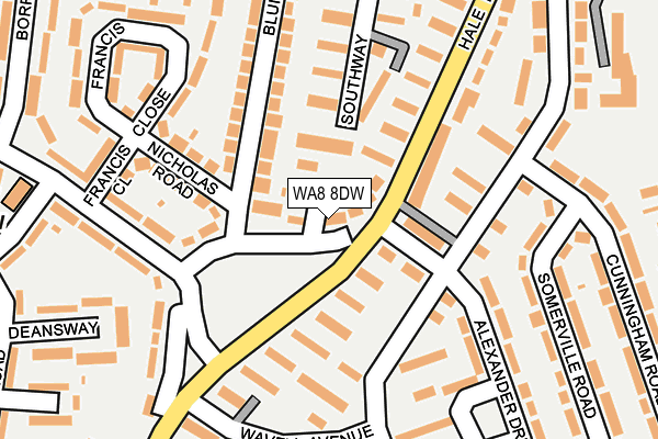 WA8 8DW map - OS OpenMap – Local (Ordnance Survey)