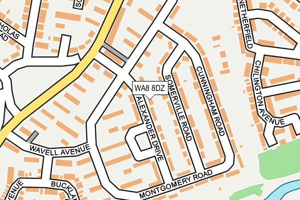 WA8 8DZ map - OS OpenMap – Local (Ordnance Survey)