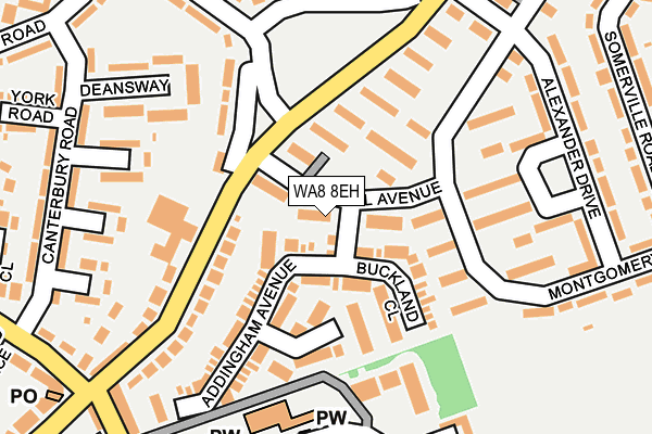 WA8 8EH map - OS OpenMap – Local (Ordnance Survey)