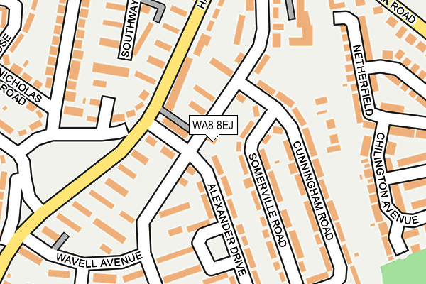 WA8 8EJ map - OS OpenMap – Local (Ordnance Survey)