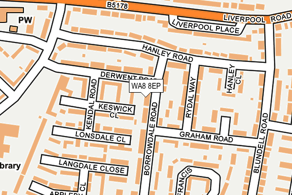 WA8 8EP map - OS OpenMap – Local (Ordnance Survey)