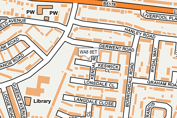 WA8 8ET map - OS OpenMap – Local (Ordnance Survey)