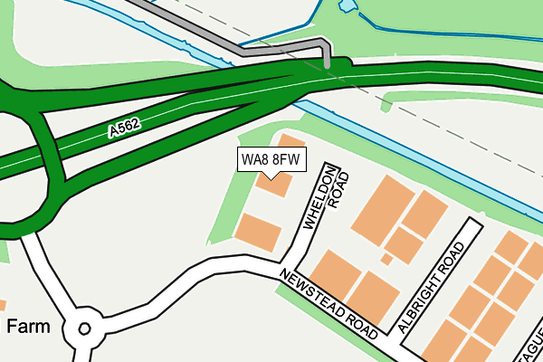 WA8 8FW map - OS OpenMap – Local (Ordnance Survey)