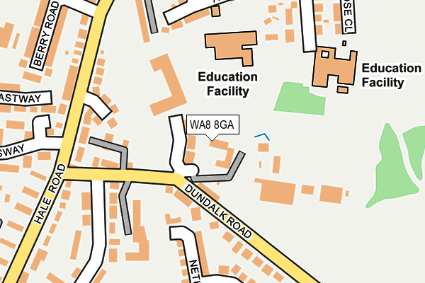 WA8 8GA map - OS OpenMap – Local (Ordnance Survey)