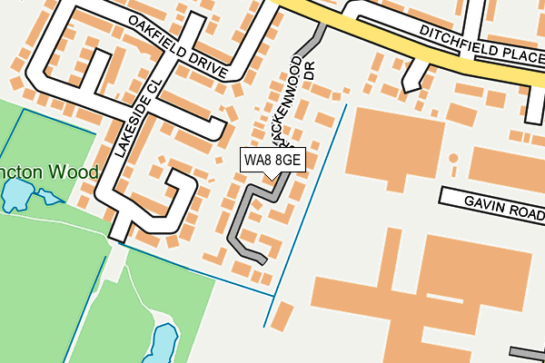 WA8 8GE map - OS OpenMap – Local (Ordnance Survey)