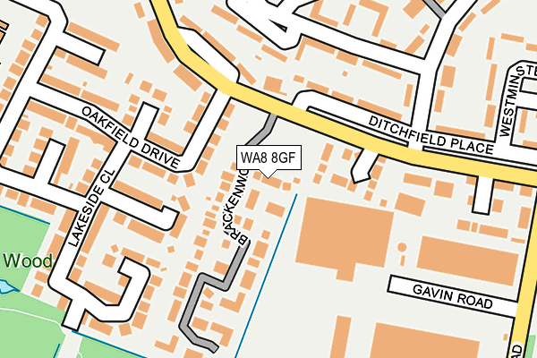 WA8 8GF map - OS OpenMap – Local (Ordnance Survey)